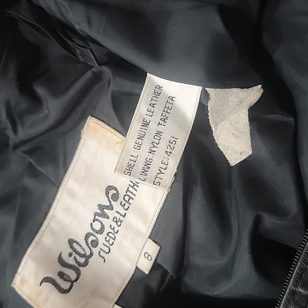 Wilsons Suede & Leather Genuine Vintage Black Leather Pencil Skirt 8 - Picture 7 of 9
